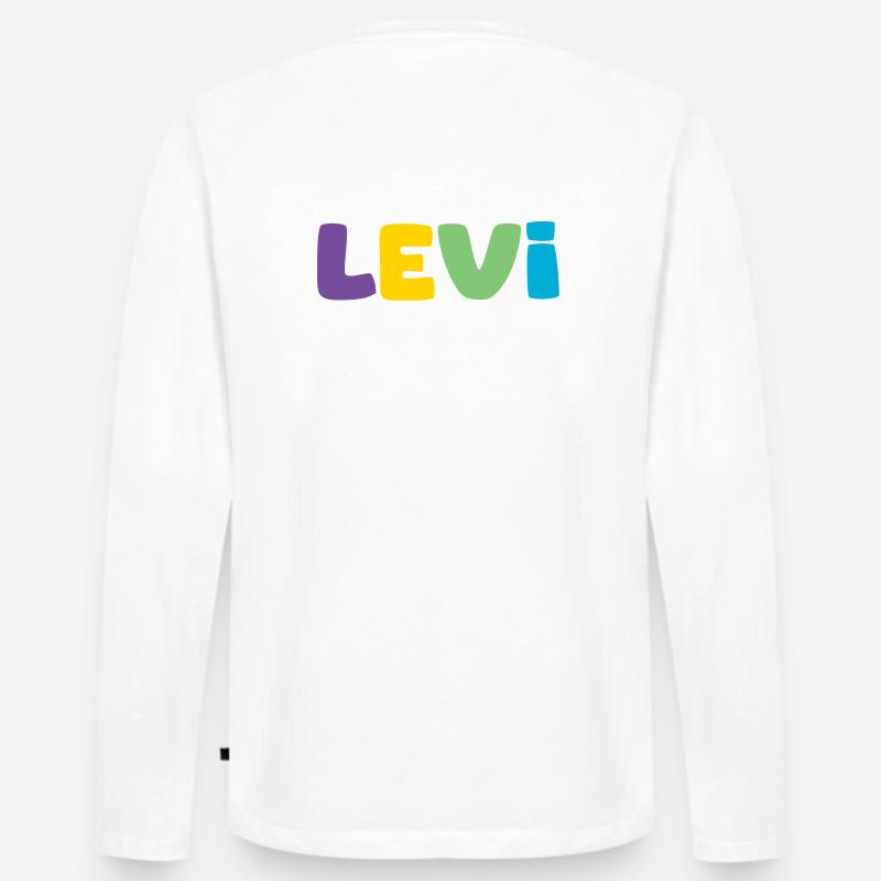 Name - Levi - Männer Premium Bio Langarmshirt - Weiß