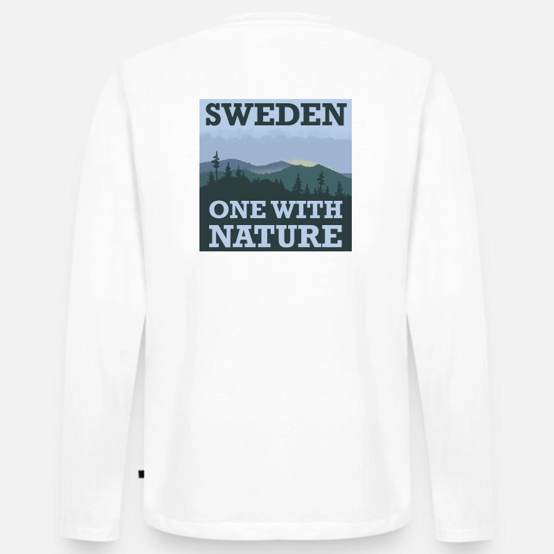 Eins mit der Natur. - Männer Premium Bio Langarmshirt - Weiß