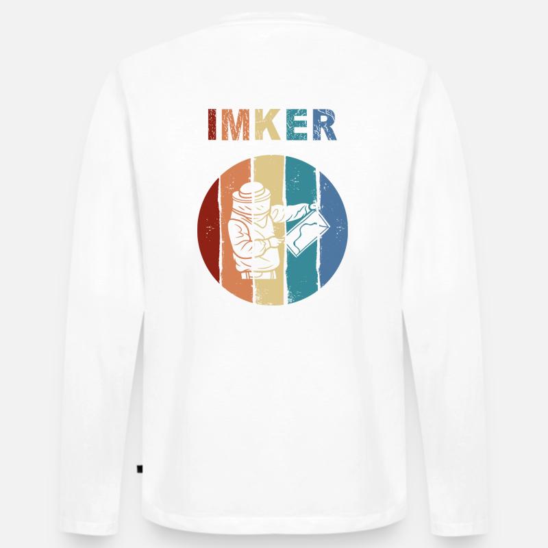 Der weiße Imker - Männer Premium Bio Langarmshirt - Weiß