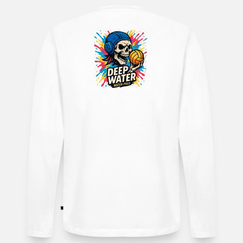 Crane DEEPWATER Wasserball - Männer Premium Bio Langarmshirt - Weiß