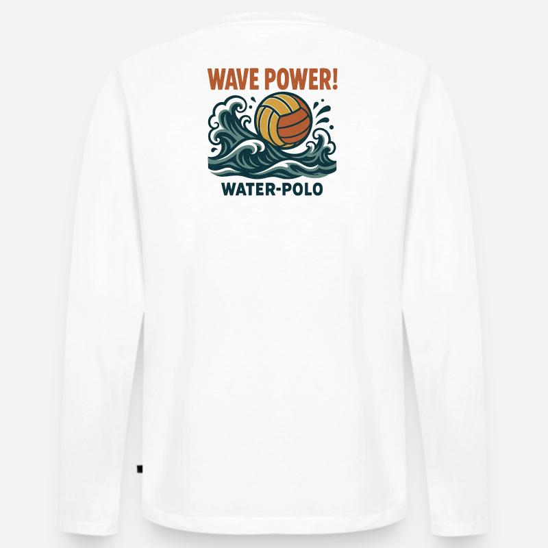 Wave Power Wasserpolo - Männer Premium Bio Langarmshirt - Weiß