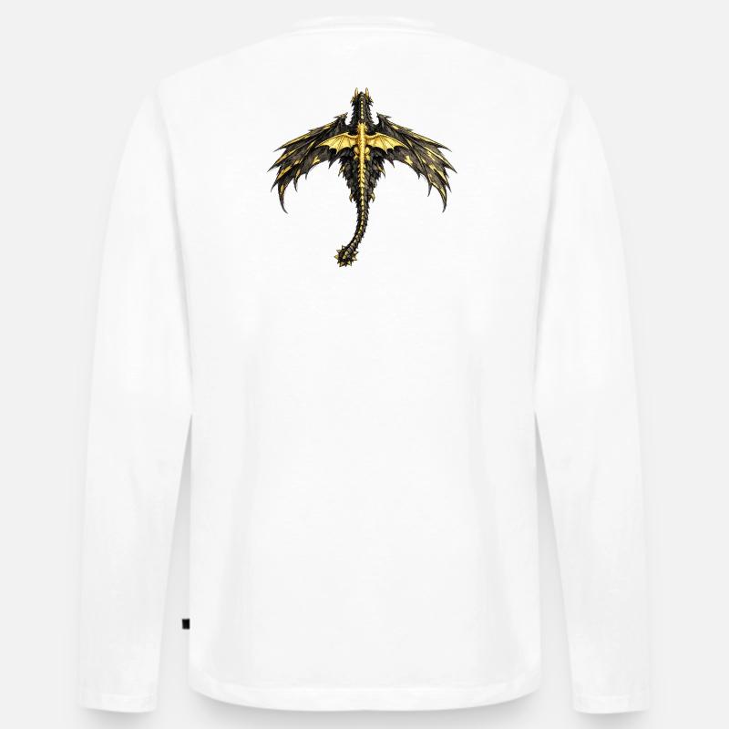Fourth Wing Dragons - Männer Premium Bio Langarmshirt - Weiß