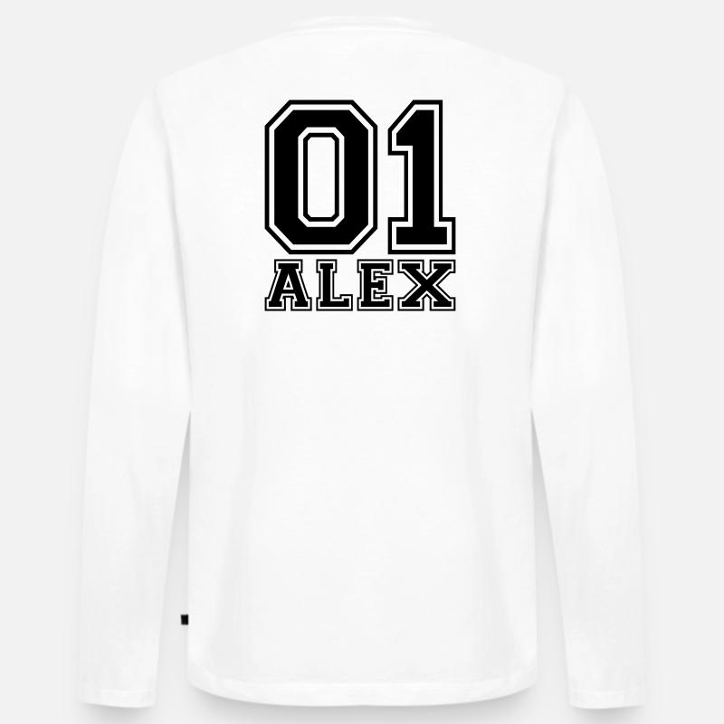 Alex - Name - Männer Premium Bio Langarmshirt - Weiß