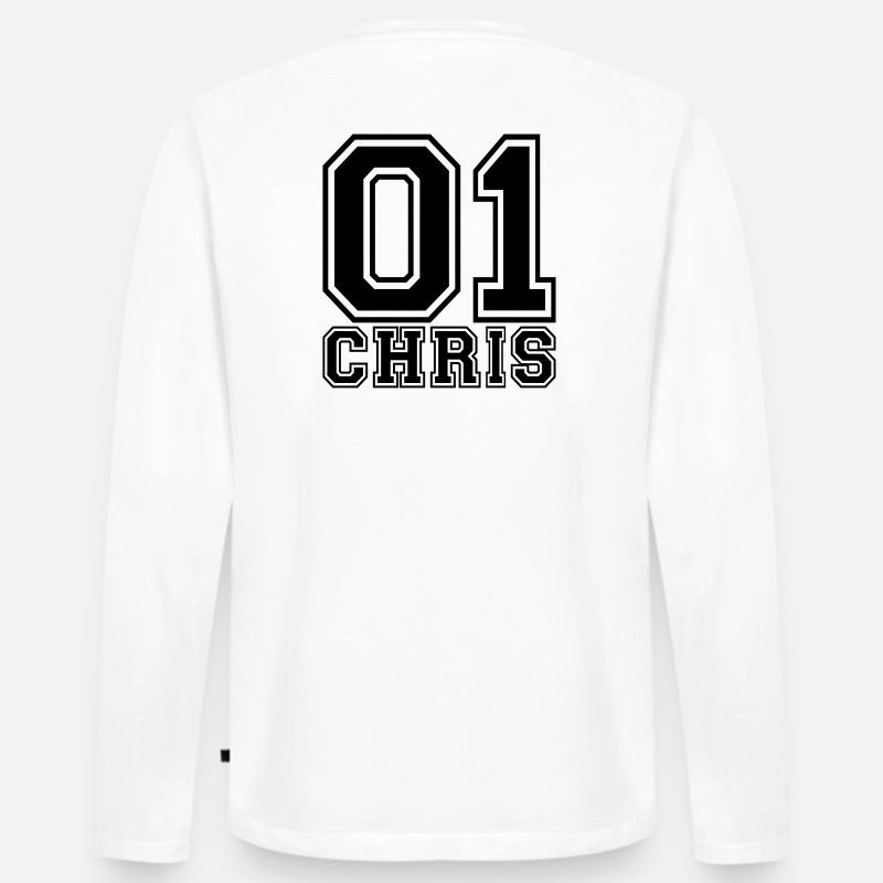 Chris - Name - Männer Premium Bio Langarmshirt - Weiß