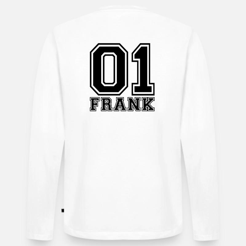 Frank - Name - Männer Premium Bio Langarmshirt - Weiß