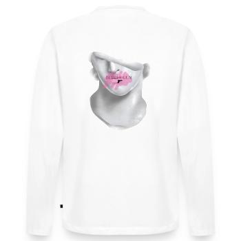 Bubble Gun Half Face White Sculpture Back - Men's Premium Organic Long Sleeve Shirt - white - Back - Nico (187cm)