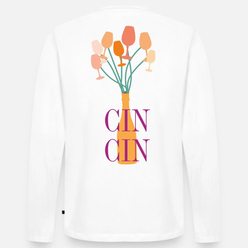 Aperitif Typografie - Männer Premium Bio Langarmshirt - Weiß