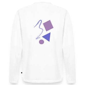 Abstraktes Design: Connection - Männer Premium Bio Langarmshirt - Weiß - Hinten - Nico (187cm)