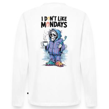 Monday grouches with coffee - Men's Premium Organic Long Sleeve Shirt - white - Back - Nico (187cm)