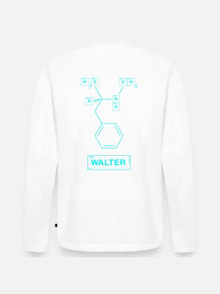 Trash Asset - Walter [cyan-upright] - Männer Premium Bio Langarmshirt - Weiß