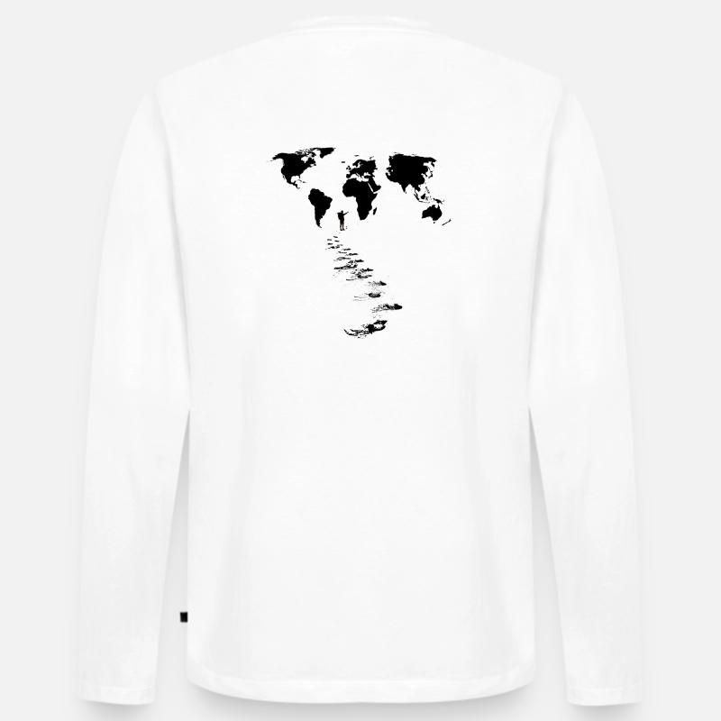 Weltreise - Männer Premium Bio Langarmshirt - Weiß