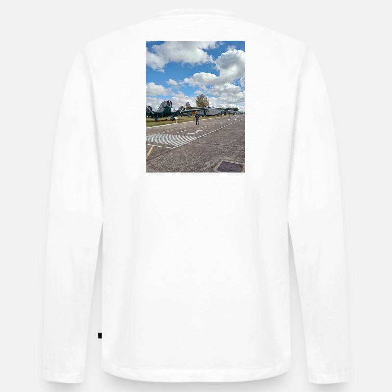 Klassische Luftfahrt auf der Bühne - Männer Premium Bio Langarmshirt - Weiß
