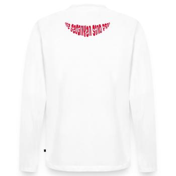 Gedanken sind frei - Männer Premium Bio Langarmshirt - Weiß - Hinten - Nico (187cm)