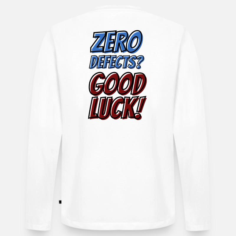 Zero Defects Good luck - Männer Premium Bio Langarmshirt - Weiß