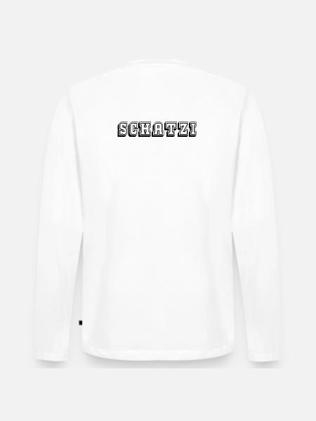 Schatzi Tshirt black - Männer Premium Bio Langarmshirt - Weiß