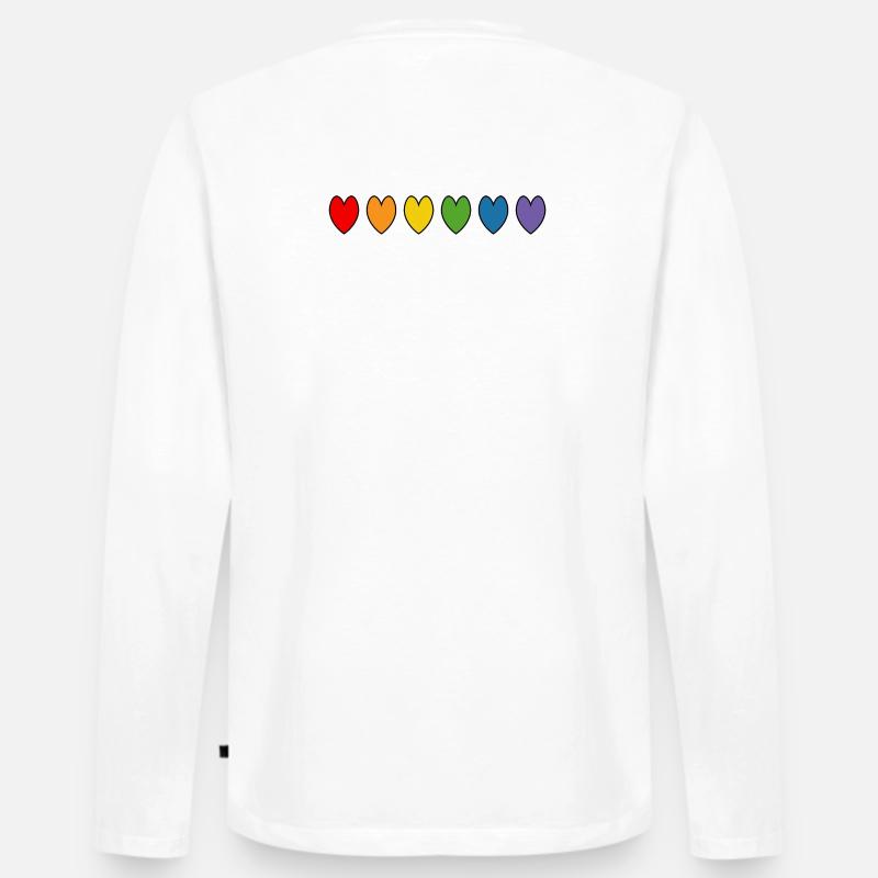 rainbow hearts - Männer Premium Bio Langarmshirt - Weiß