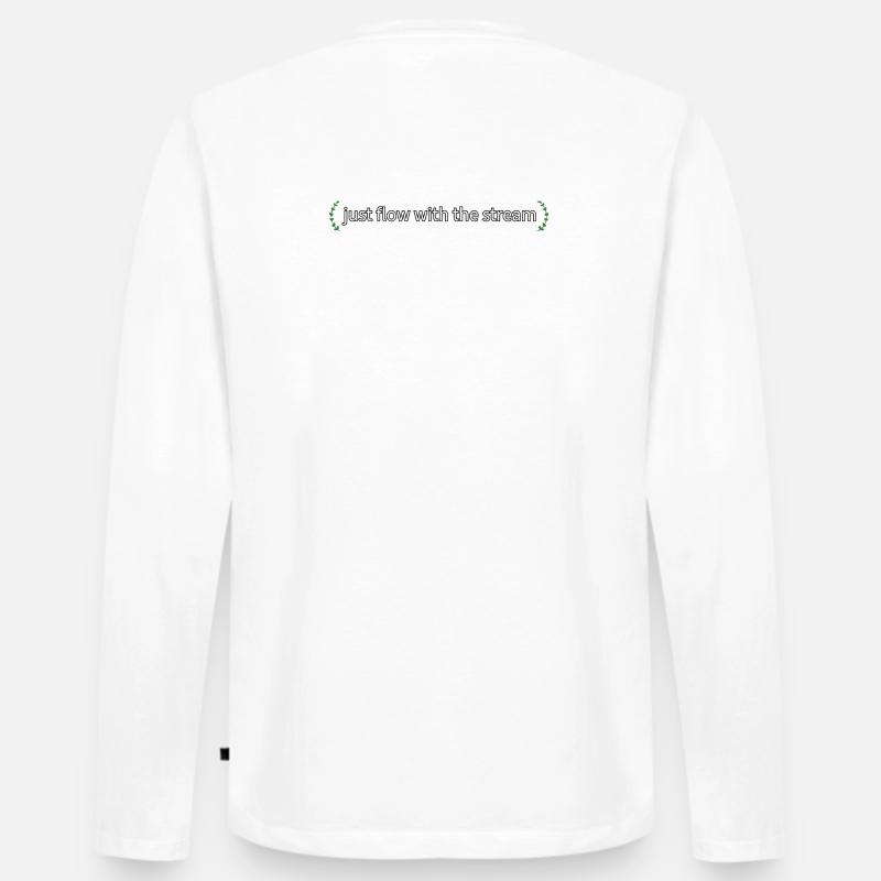just flow with the stream - Männer Premium Bio Langarmshirt - Weiß