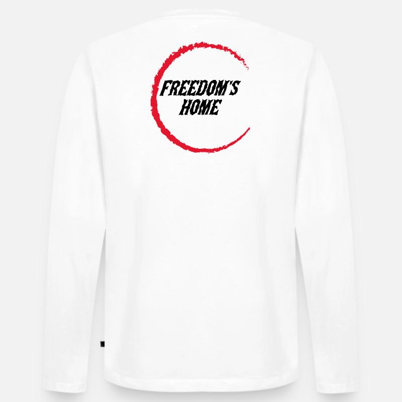 Roter abstrakter Kunstkreis - Männer Premium Bio Langarmshirt - Weiß