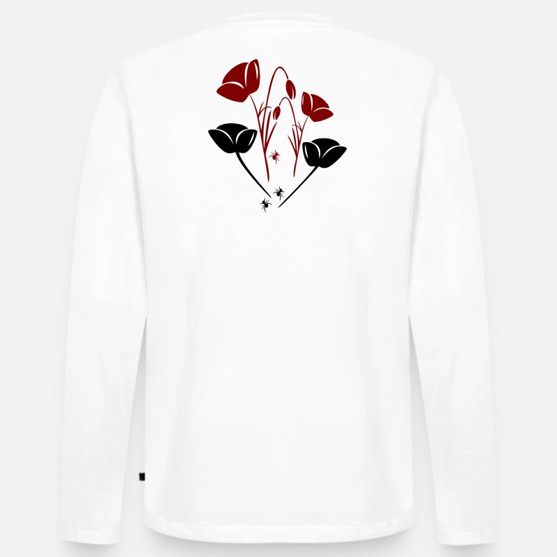 Tulpen mit Ameisen - Männer Premium Bio Langarmshirt - Weiß
