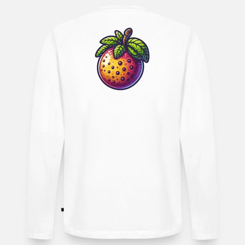 Bunte Passionsfrucht im Urban Style - Männer Premium Bio Langarmshirt - Weiß