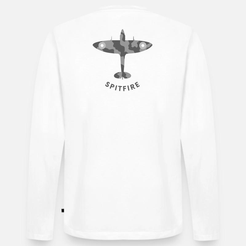 Spitfire-Jagdflugzeug - Männer Premium Bio Langarmshirt - Weiß