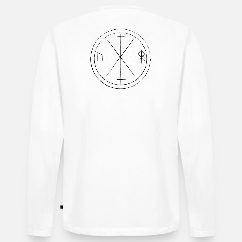 Wikinger Runen - Männer Premium Bio Langarmshirt - Weiß