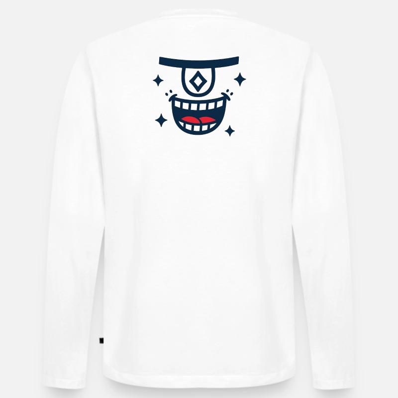 DEEPS DIAMANTEN - Männer Premium Bio Langarmshirt - Weiß