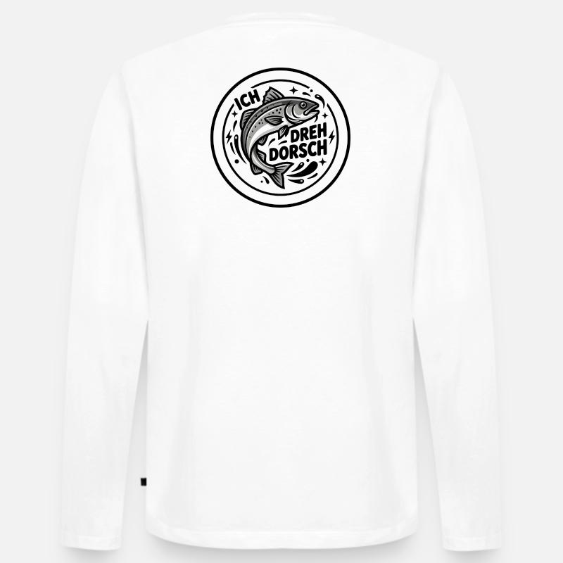 Ich dreh Dorsch - Männer Premium Bio Langarmshirt - Weiß