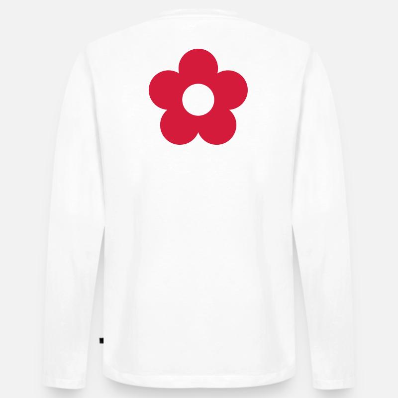 Blüte Blume minimal Geschenk - Männer Premium Bio Langarmshirt - Weiß