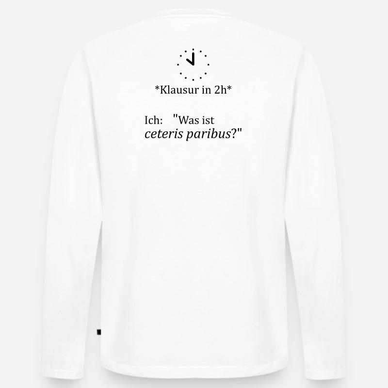 Unispruch "ceteris paribus" Geschenk, Studenten - Männer Premium Bio Langarmshirt - Weiß