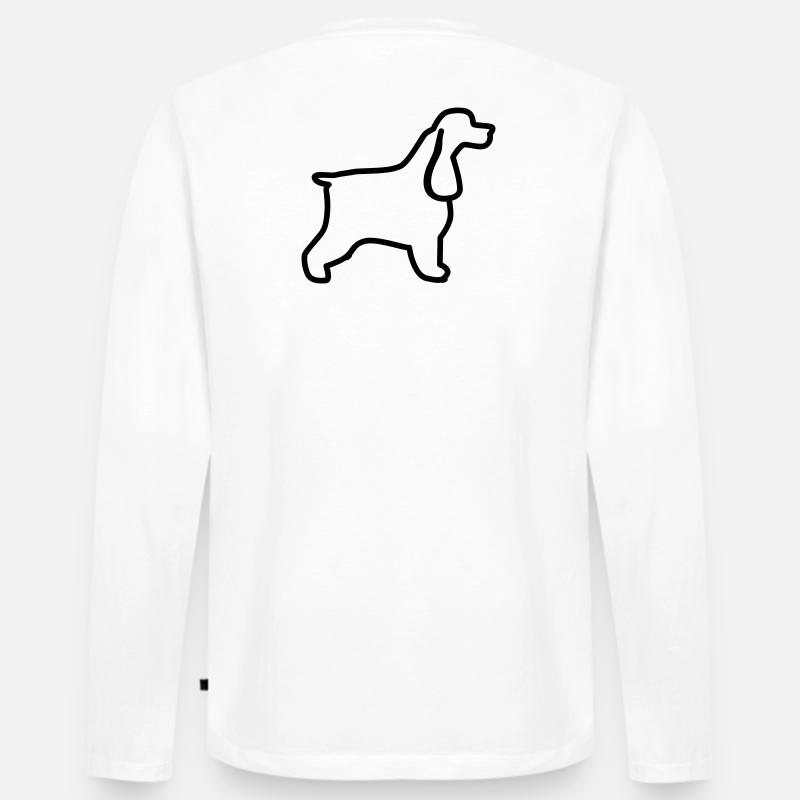 English Cocker Spaniel Umriss - Männer Premium Bio Langarmshirt - Weiß