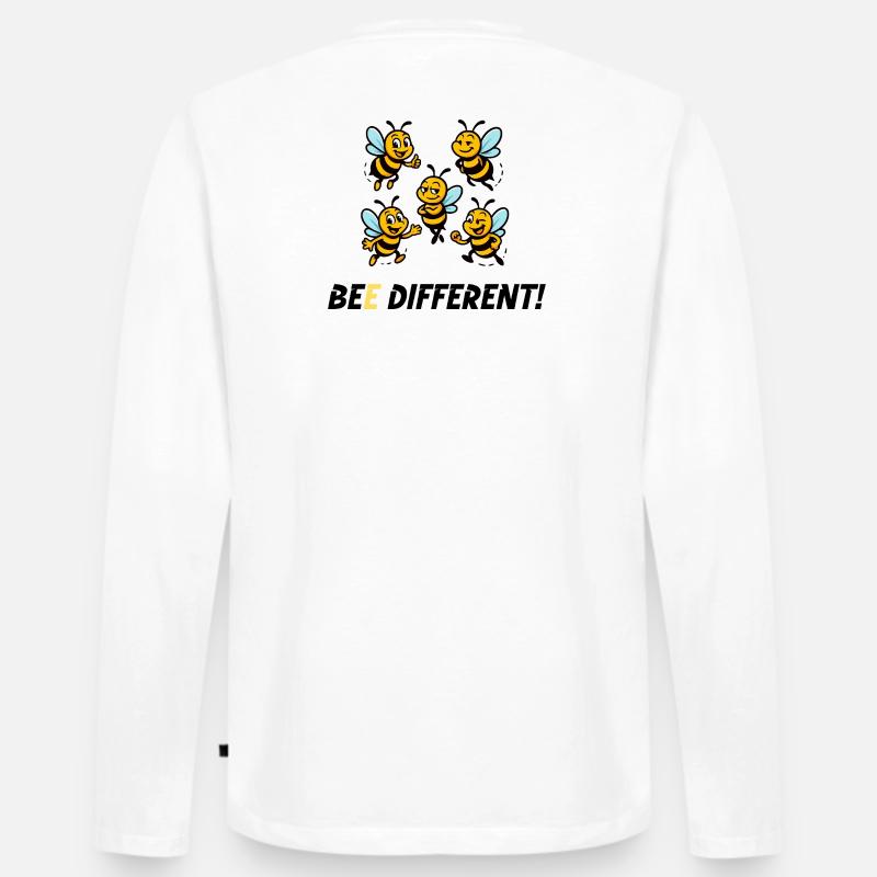 BEE DIFFERENT! - Männer Premium Bio Langarmshirt - Weiß