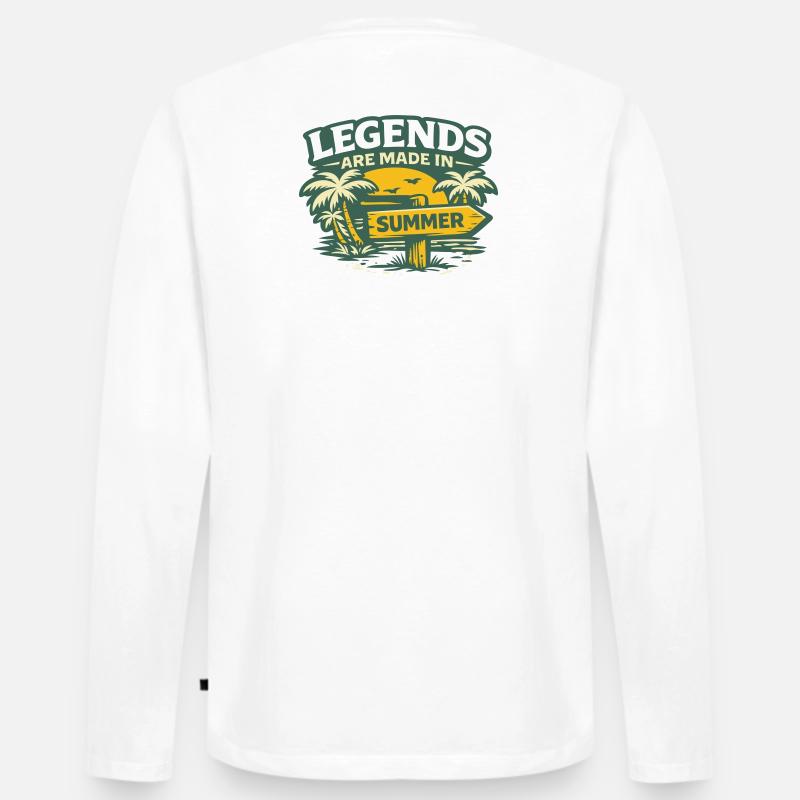 Legenden im Sommer - Männer Premium Bio Langarmshirt - Weiß