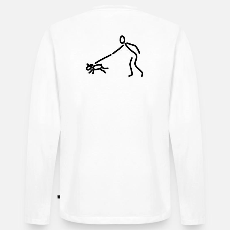 iYpsilon Hund gassi - Männer Premium Bio Langarmshirt - Weiß