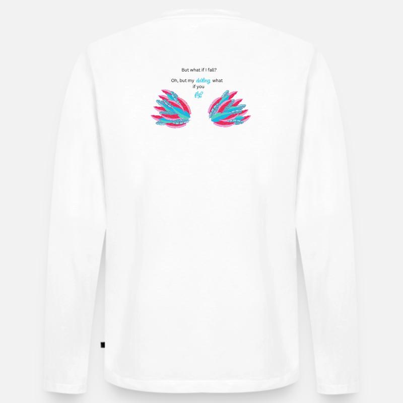 BUT WHAT IF I FALL? - Männer Premium Bio Langarmshirt - Weiß