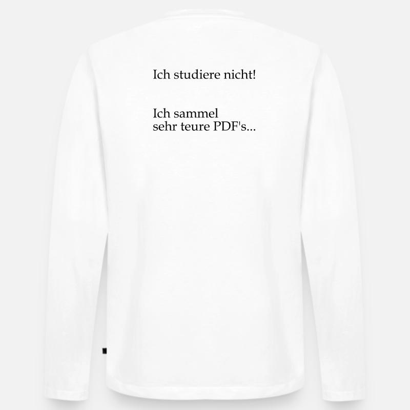 Unispruch "sehr teure PDFs" Geschenk, Studenten - Männer Premium Bio Langarmshirt - Weiß