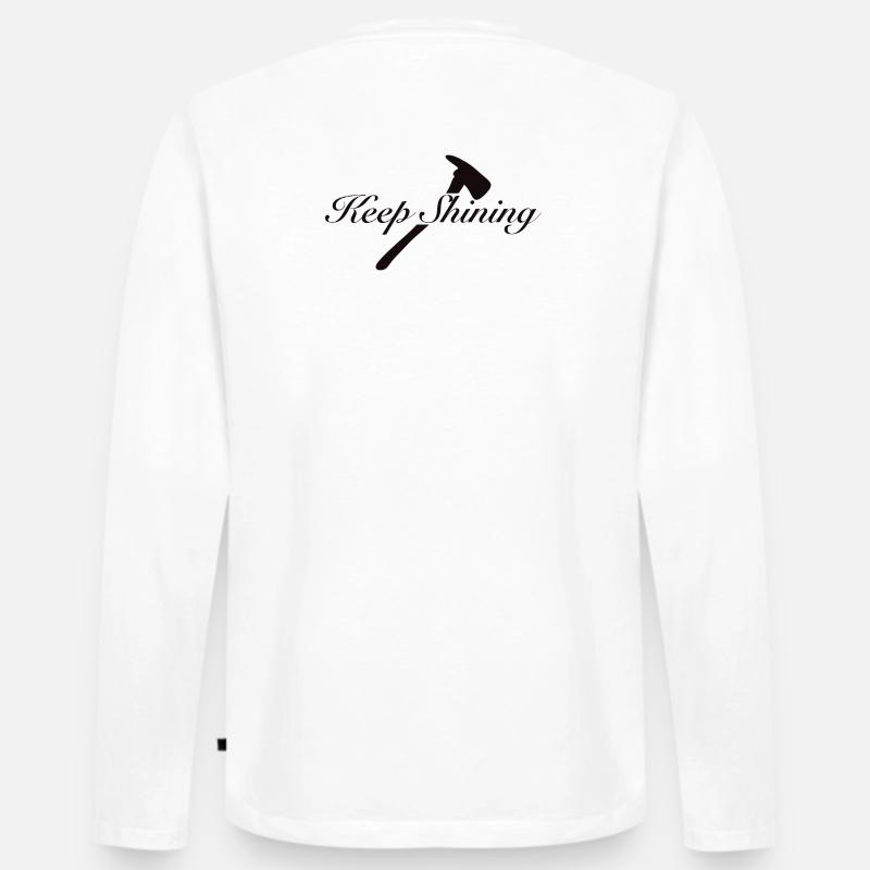 Keep Shining  - Männer Premium Bio Langarmshirt - Weiß