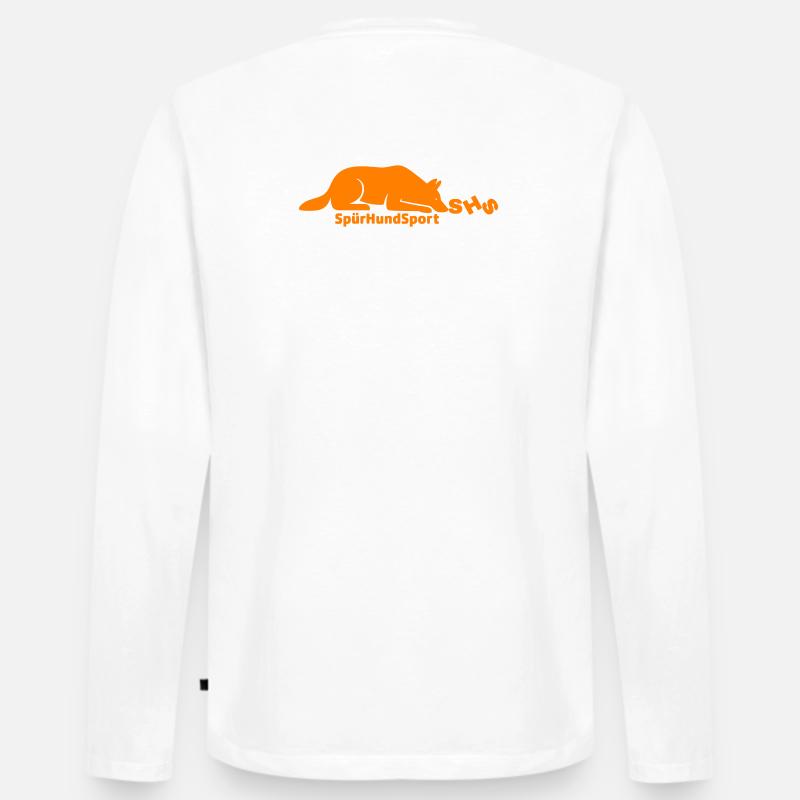 SHS Logo orange - Männer Premium Bio Langarmshirt - Weiß