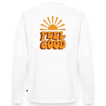 Feel Good - Männer Premium Bio Langarmshirt - Weiß - Hinten - Nico (187cm)