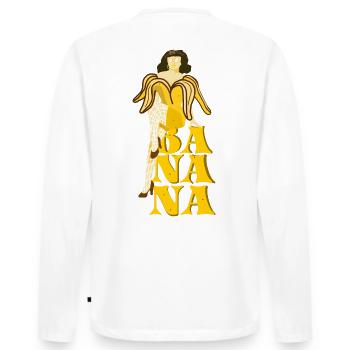 Pinup Banane - Männer Premium Bio Langarmshirt - Weiß - Hinten - Nico (187cm)