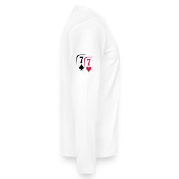 PAAR 7 PIK UND HERZ - Männer Premium Bio Langarmshirt - Weiß - Rechts - Nico (187cm)