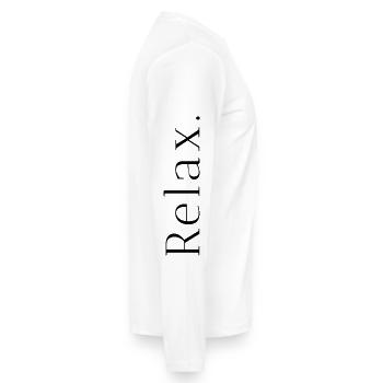 Relax - Men's Premium Organic Long Sleeve Shirt - white - Right - Nico (187cm)