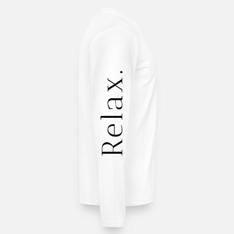 relax - Männer Premium Bio Langarmshirt - Weiß