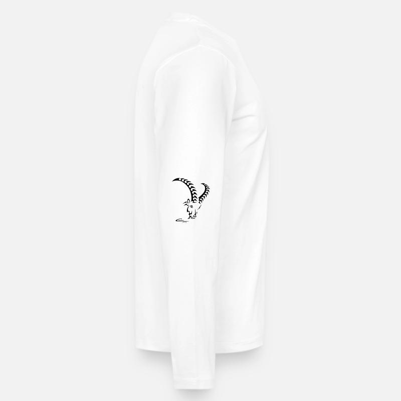 Sternzeichen Steinbock - Männer Premium Bio Langarmshirt - Weiß