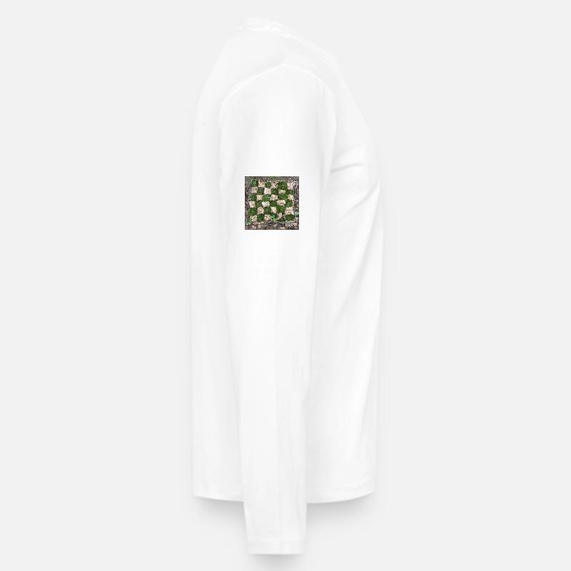 Waldpflanzen Musterdesign - Männer Premium Bio Langarmshirt - Weiß