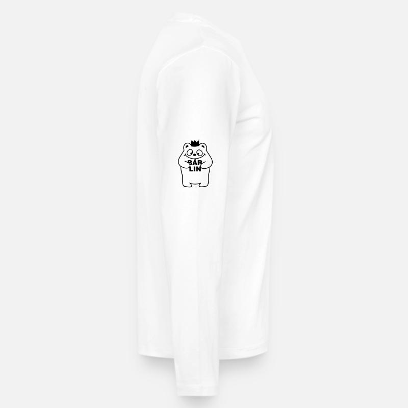Berliner Bär - Männer Premium Bio Langarmshirt - Weiß