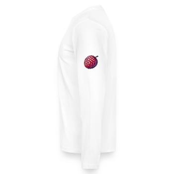 Bunte und detaillierte Litschi-Illustration - Männer Premium Bio Langarmshirt - Weiß - Links - Nico (187cm)