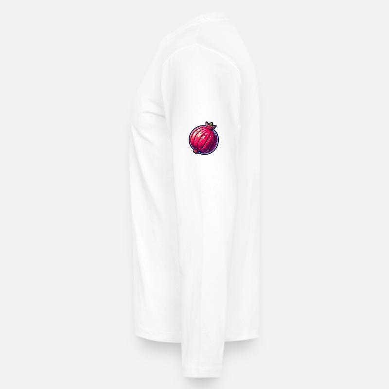 Lebendige hyperrealistische Granatapfel-Illustration - Männer Premium Bio Langarmshirt - Weiß