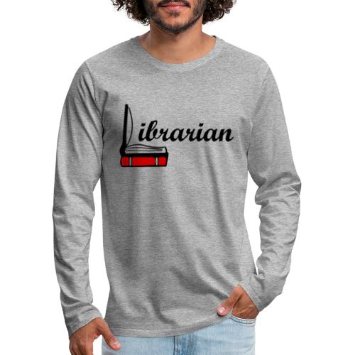 0324 Librarian Librarian Library Book - Koszulka męska Premium z długim rękawem