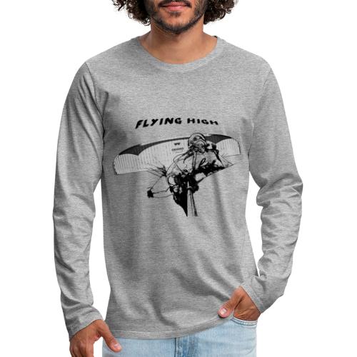Paragliding flyver højt design - Herre premium T-shirt med lange ærmer